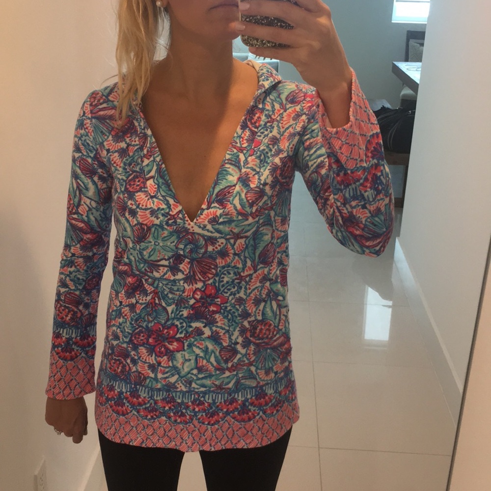Lilly Pulitzer terry cloth hooded beach cover
